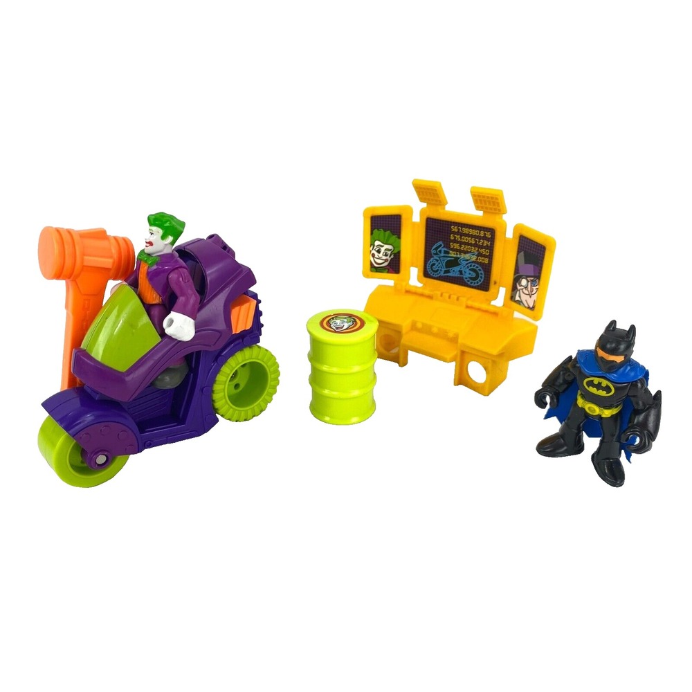 Fisher Price Batman & Joker Hammer Car Playset Imaginext Computer Central Toy